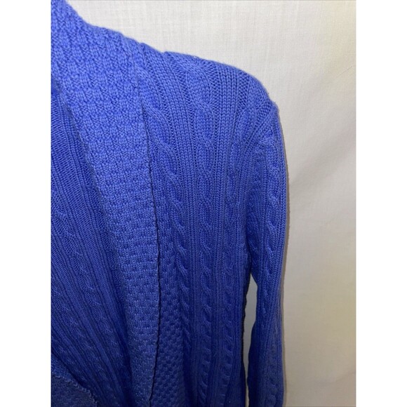 L.L. Bean Women’s Open Cardigan Size Small Blue Cable Knit Cozy Comfort Party - Picture 4 of 12